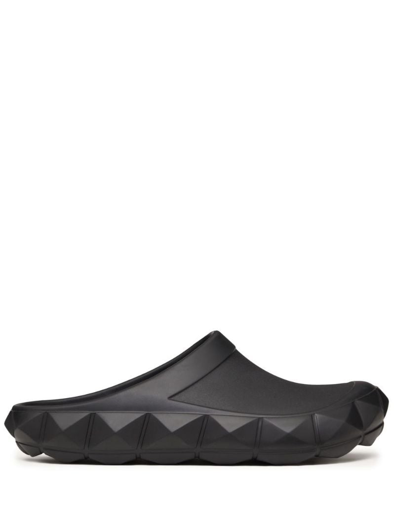 Black Rockstud Flat Slides