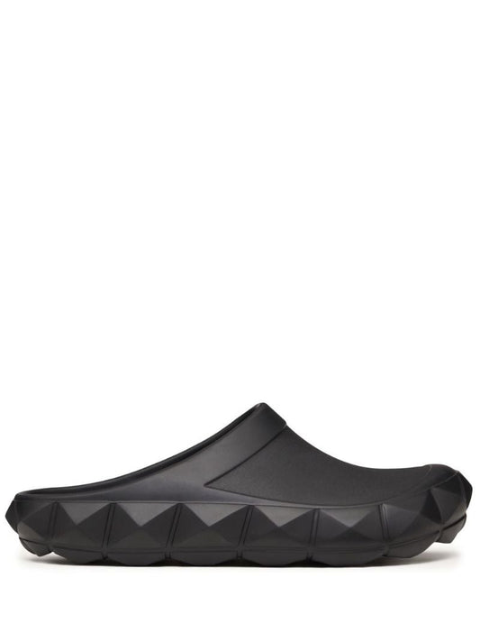 Black Rockstud Flat Slides