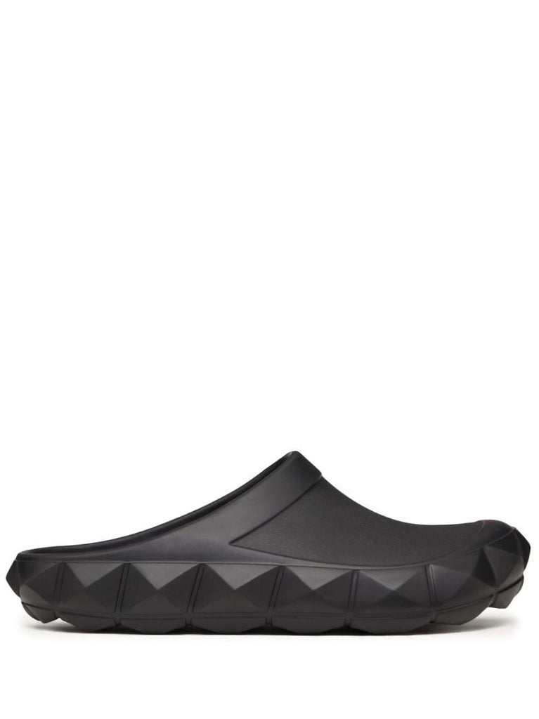 Black Rockstud Flat Slides