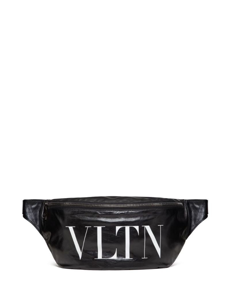 Black Logo Print Belt Bag