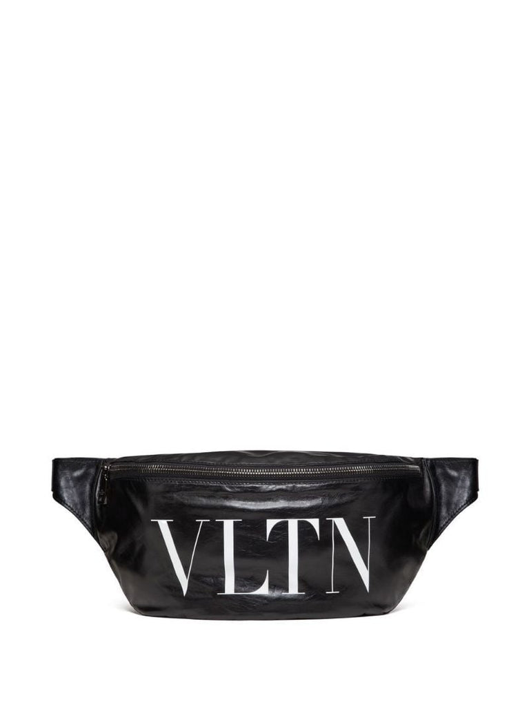Black Logo Print Belt Bag