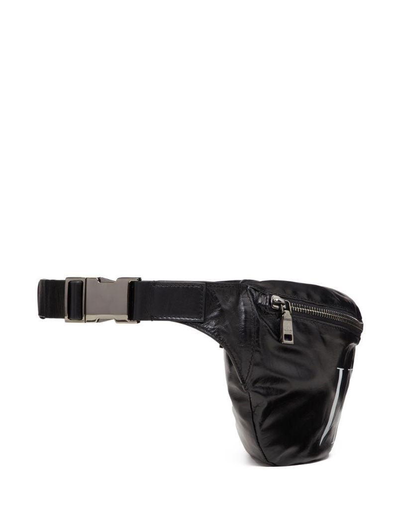 Black Logo Print Belt Bag