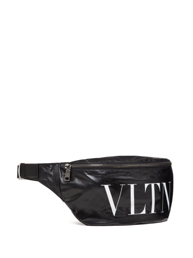 Black Logo Print Belt Bag