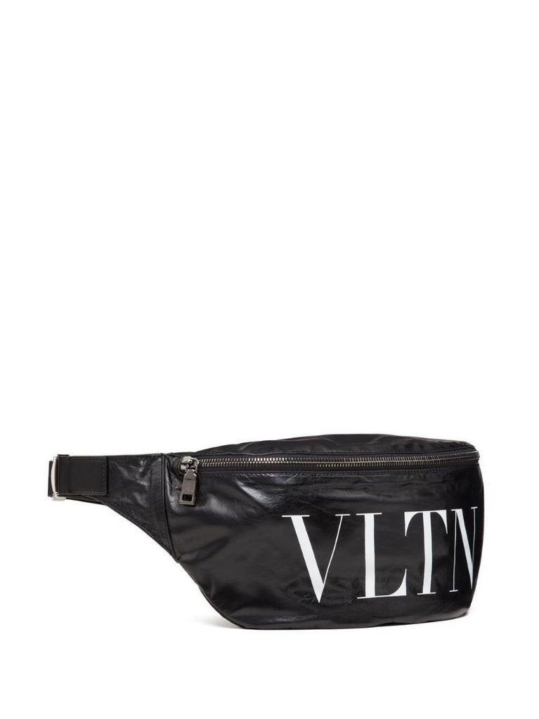 Black Logo Print Belt Bag