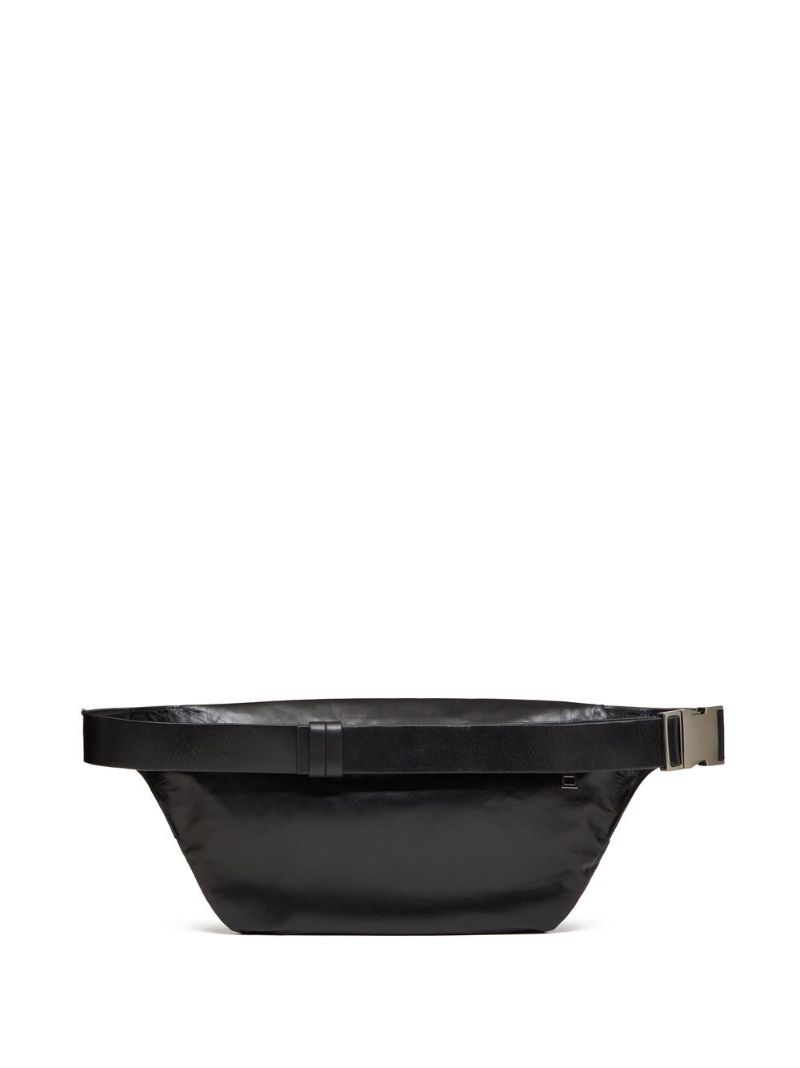 Black Logo Print Belt Bag