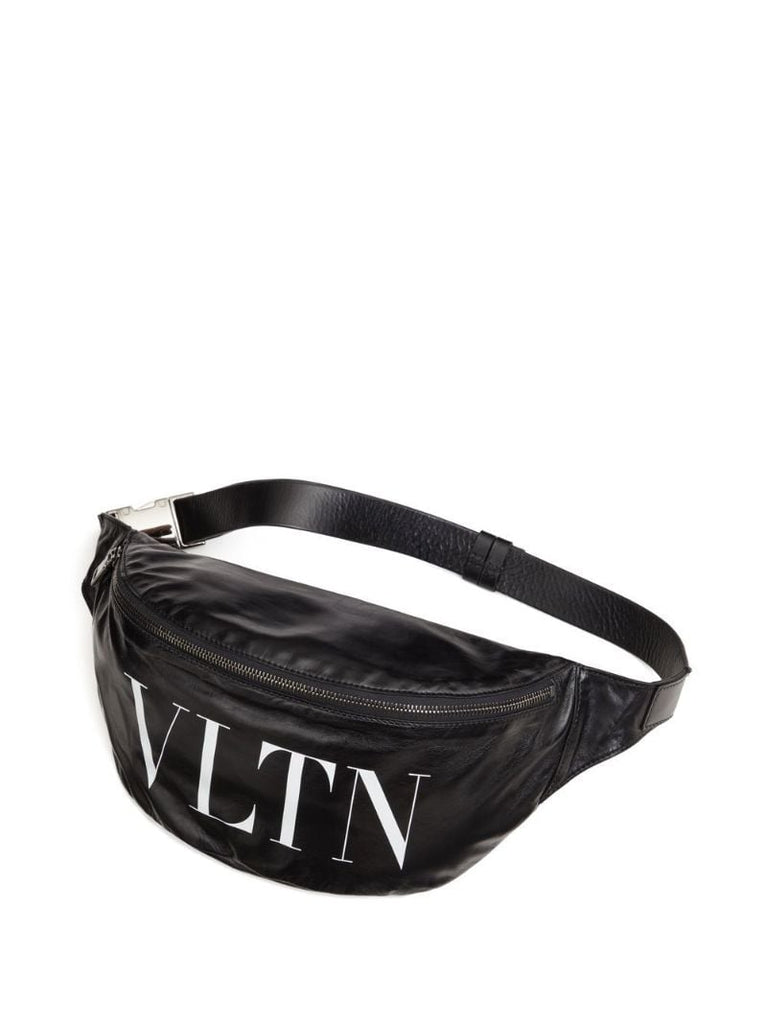 Black Logo Print Belt Bag