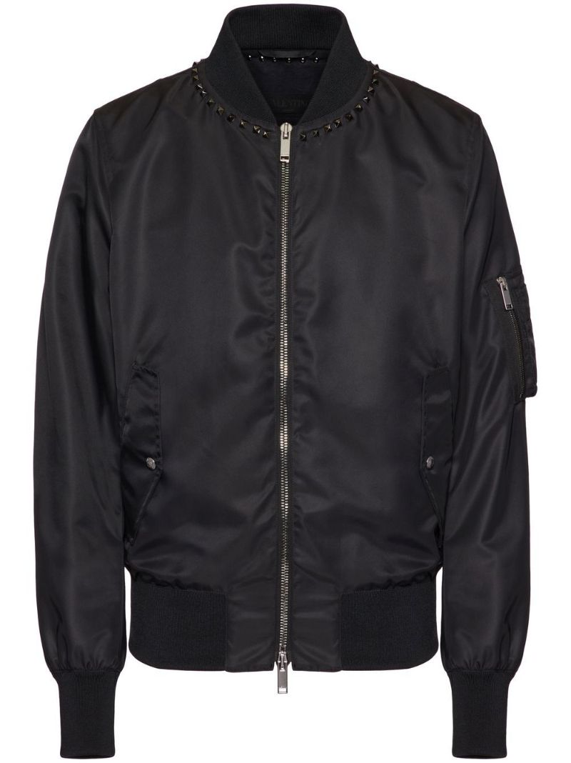 Black Rockstud Bomber Jacket