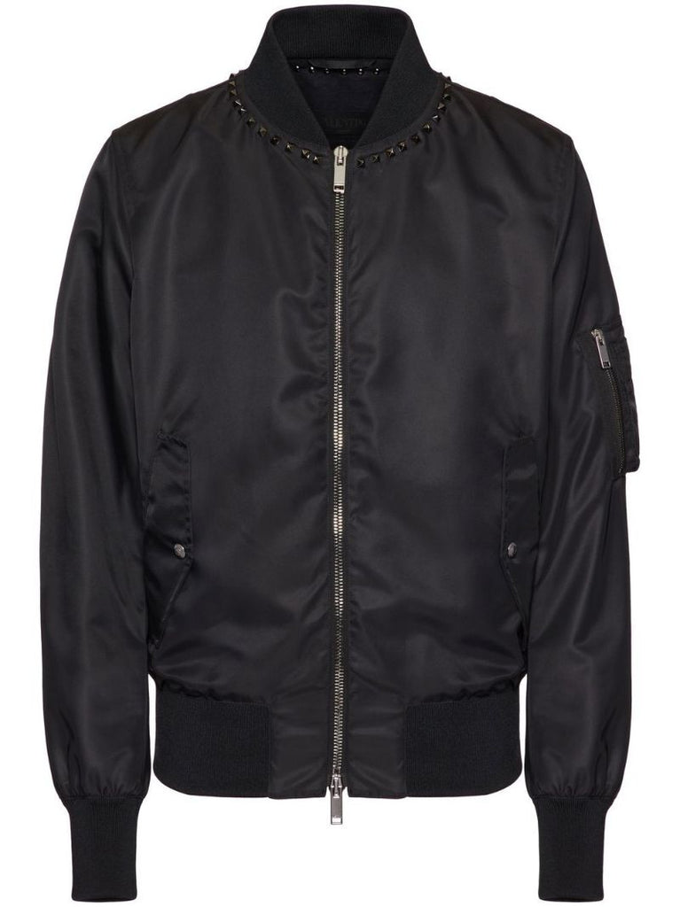 Black Rockstud Bomber Jacket