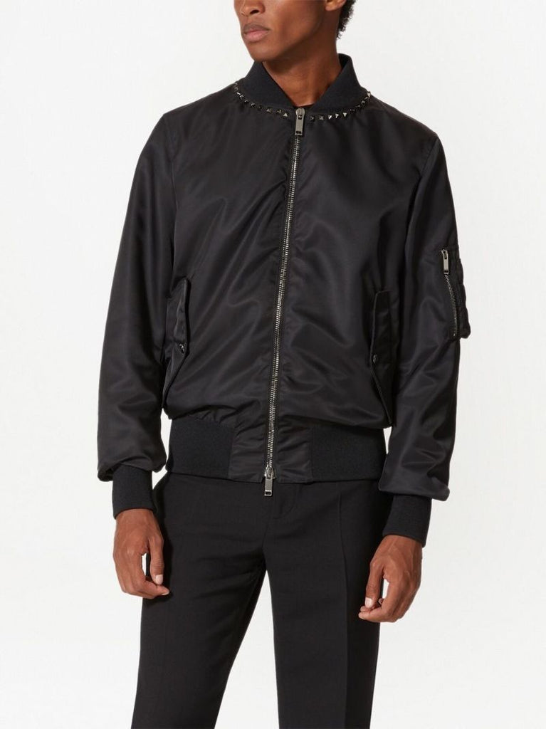 Black Rockstud Bomber Jacket