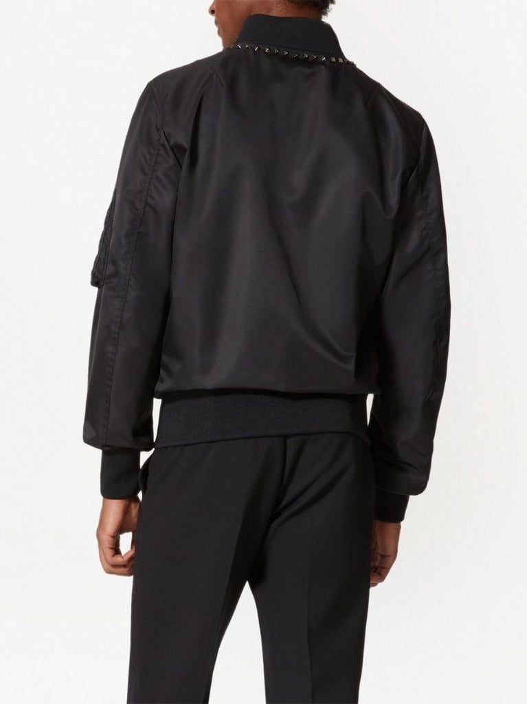 Black Rockstud Bomber Jacket
