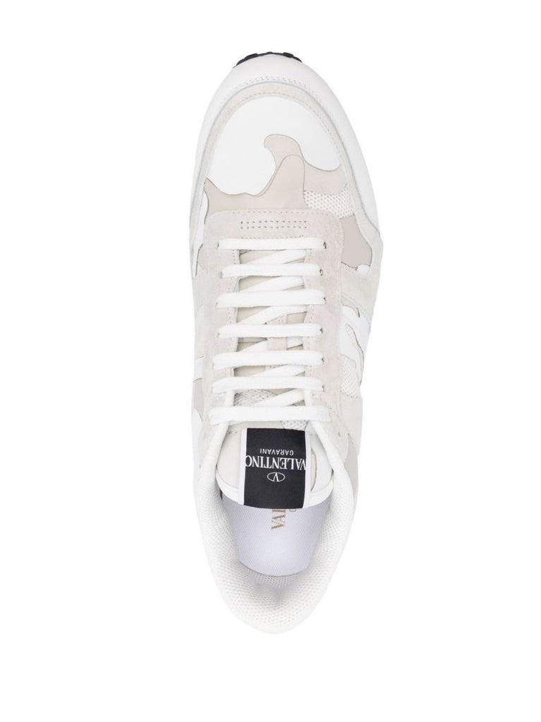 White Rockrunner Camouflage Suede Sneakers