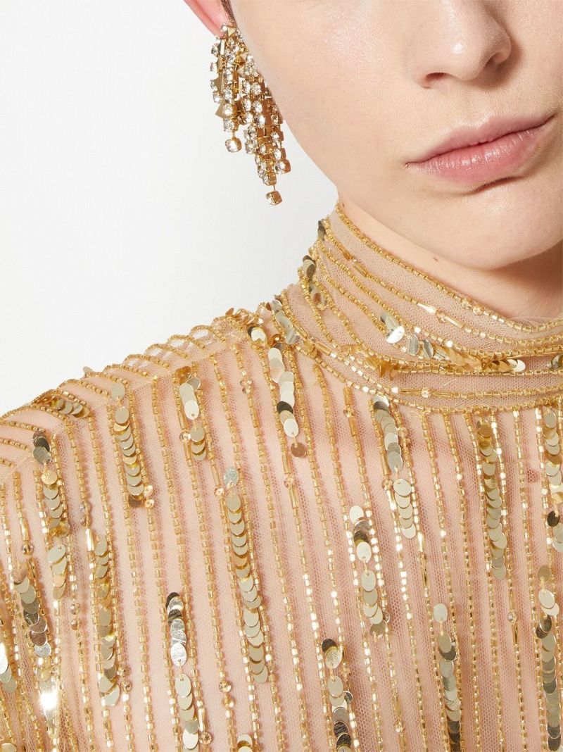 Gold-tone Brightrain Crystal Drop Earrings