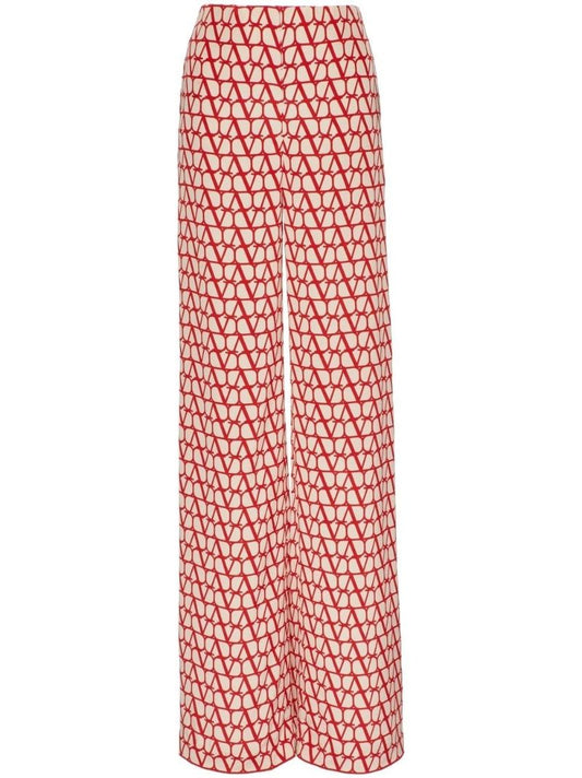 Red Vlogo Crepe De Chine Trousers