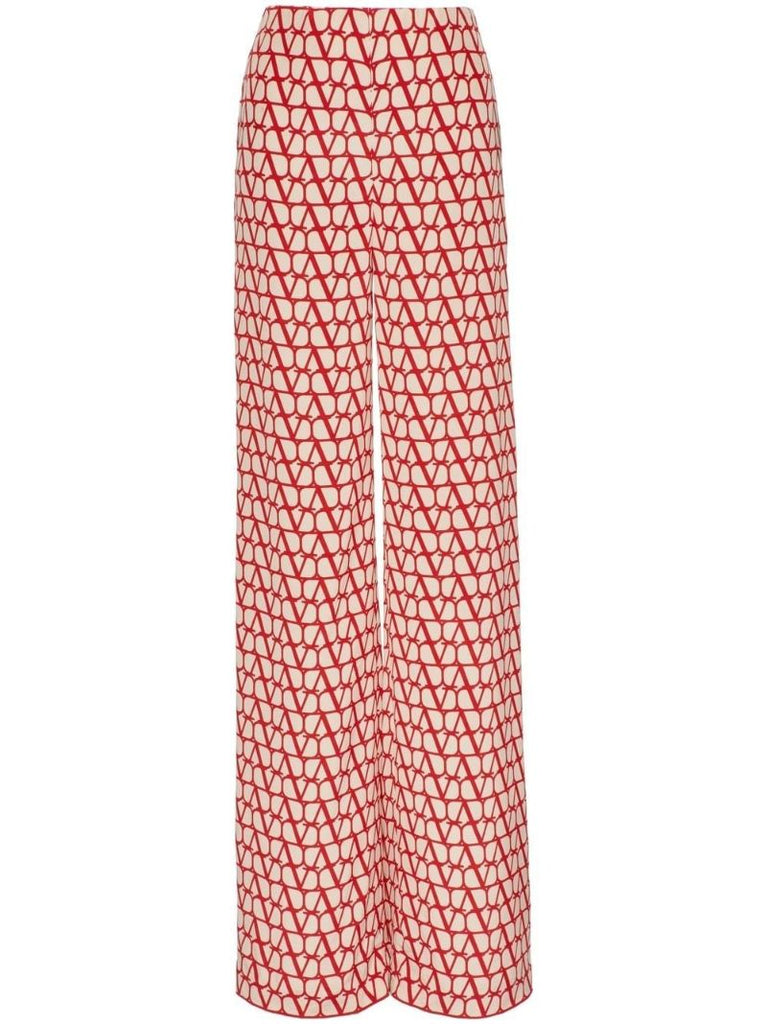Red Vlogo Crepe De Chine Trousers