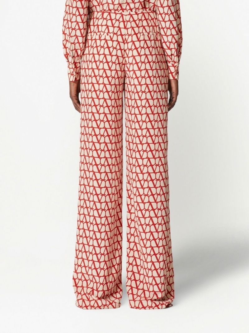 Red Vlogo Crepe De Chine Trousers