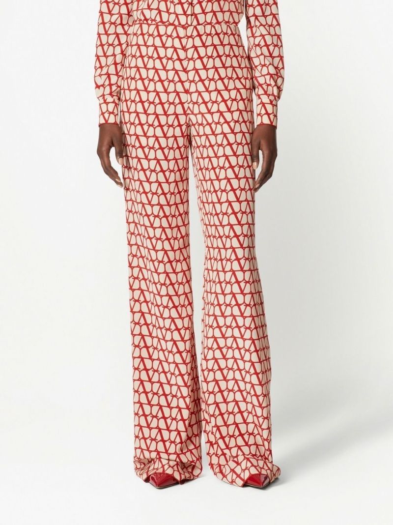 Red Vlogo Crepe De Chine Trousers