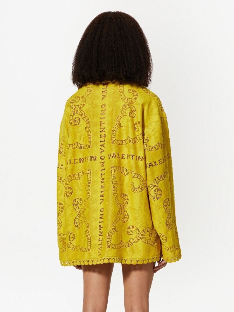 Yellow Mini Bandana Embroidered Kaftan
