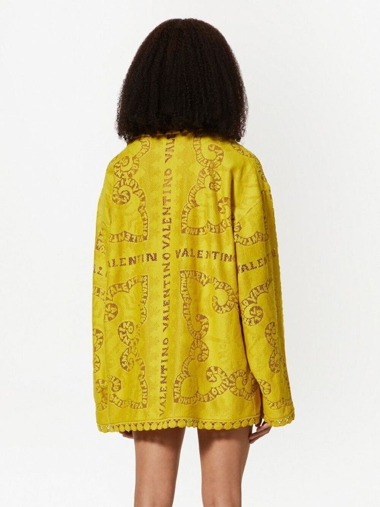 Yellow Mini Bandana Embroidered Kaftan