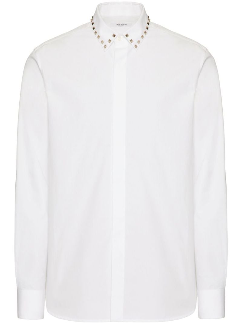 White Rockstud Cotton Shirt