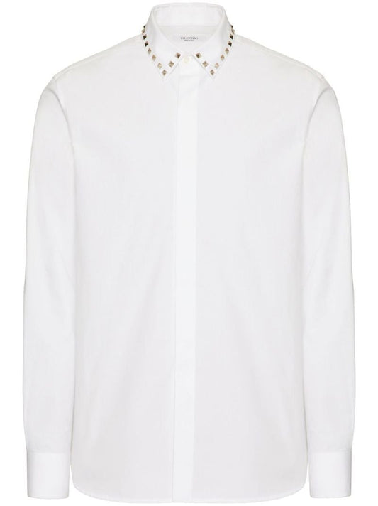 White Rockstud Cotton Shirt
