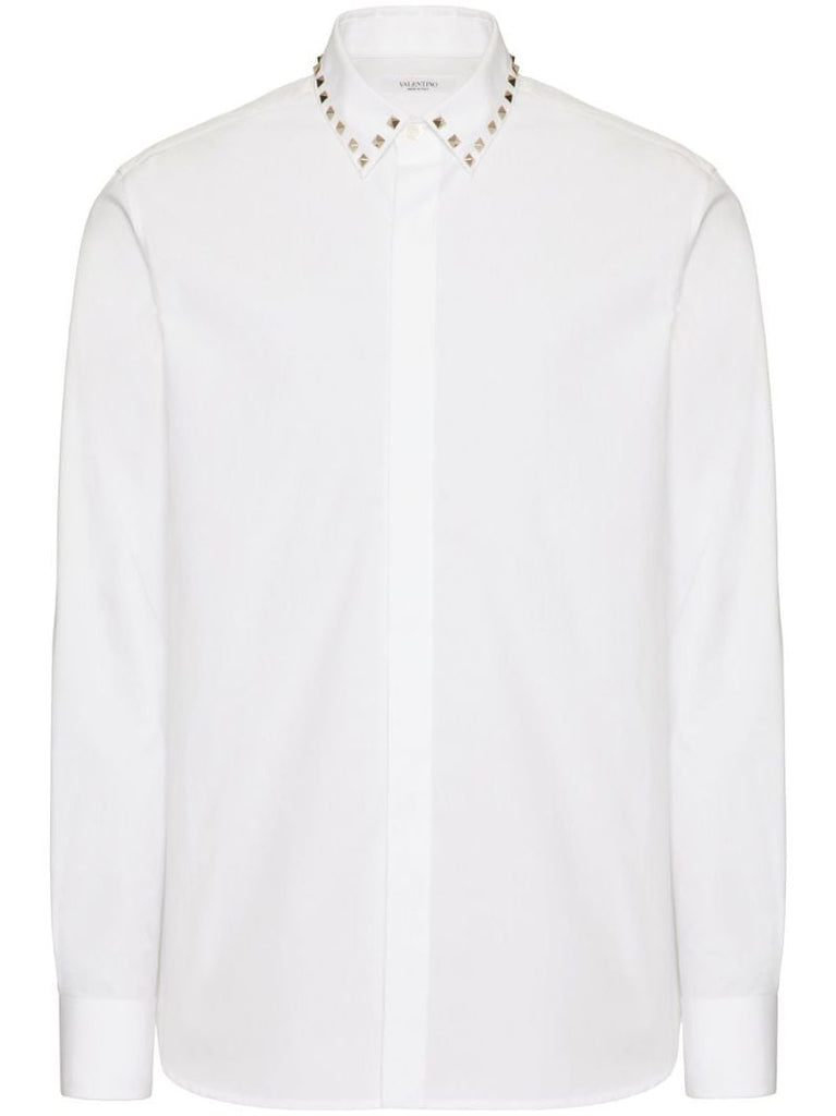 White Rockstud Cotton Shirt