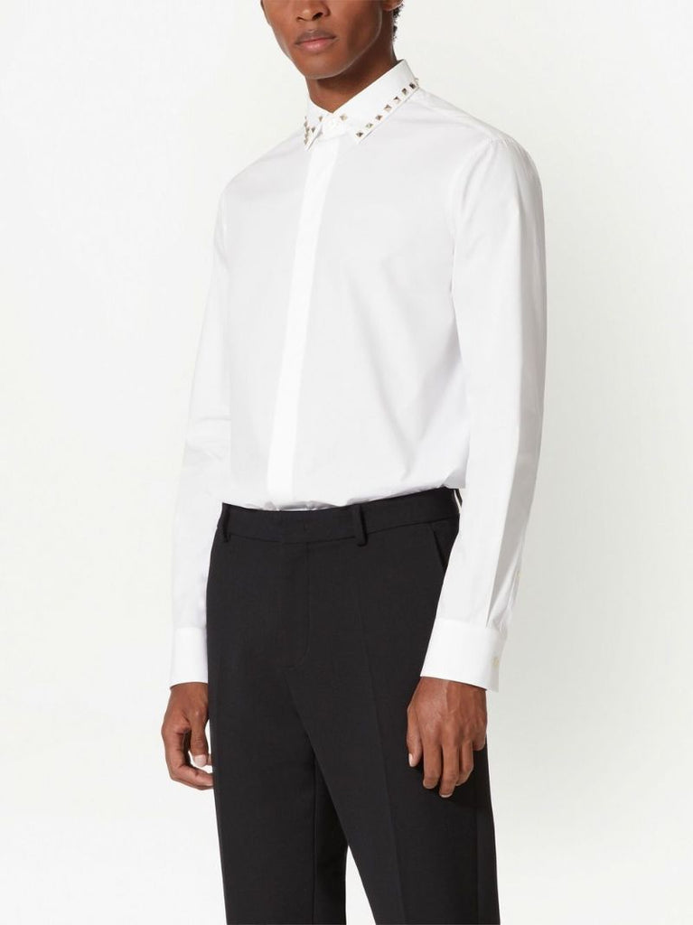 White Rockstud Cotton Shirt