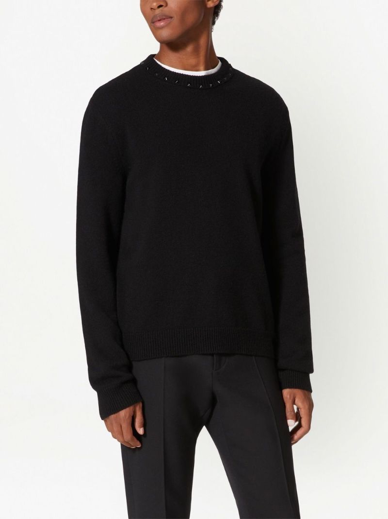 Black Untitled Stud-detail Cashmere Jumper