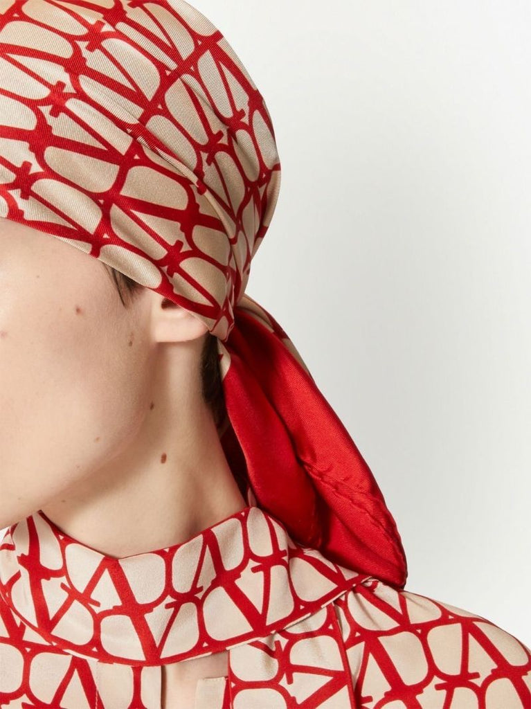 Red Toile Iconographe Silk Scarf