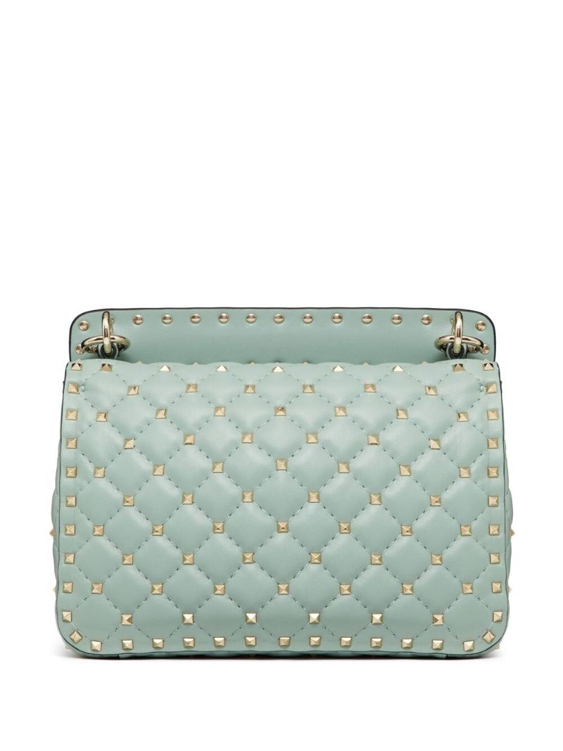 Blue Medium Rockstud Spike Shoulder Bag