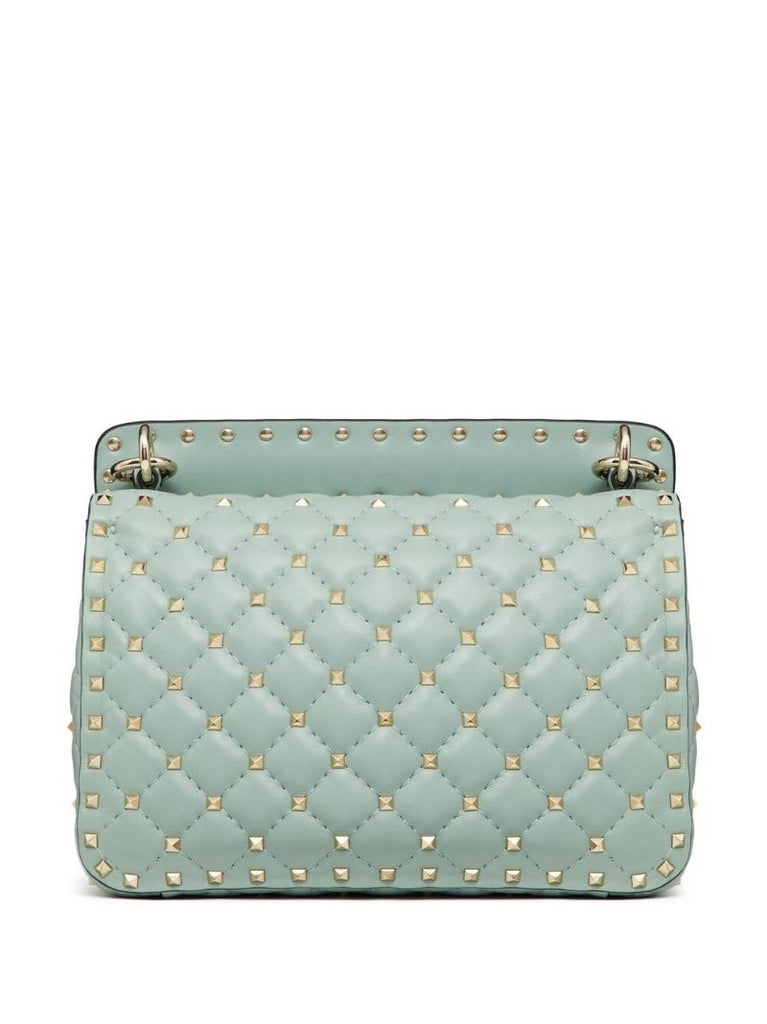 Blue Medium Rockstud Spike Shoulder Bag