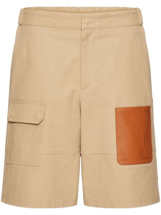 Neutral Vlogo-patch Chino Shorts