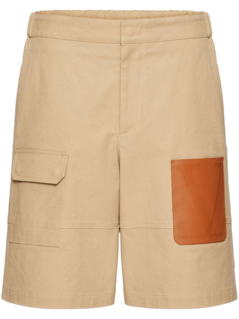 Neutral Vlogo-patch Chino Shorts