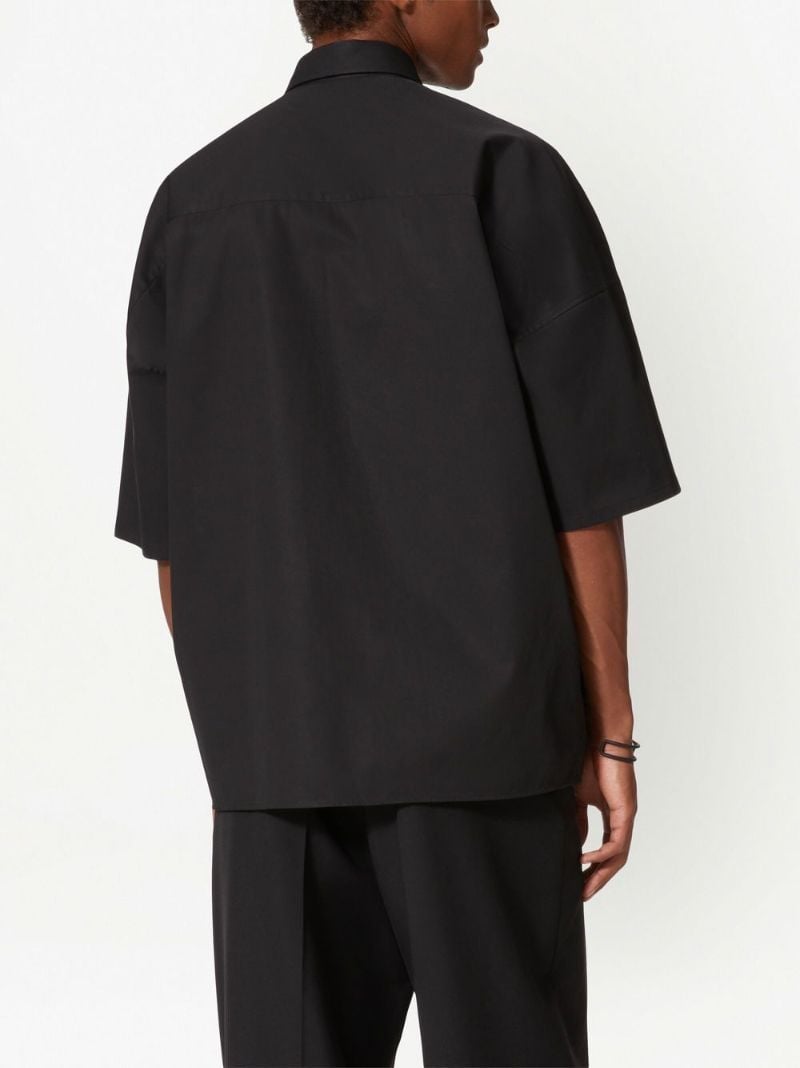 Black Logo-appliquÃ_x0083_Â© Cotton Shirt
