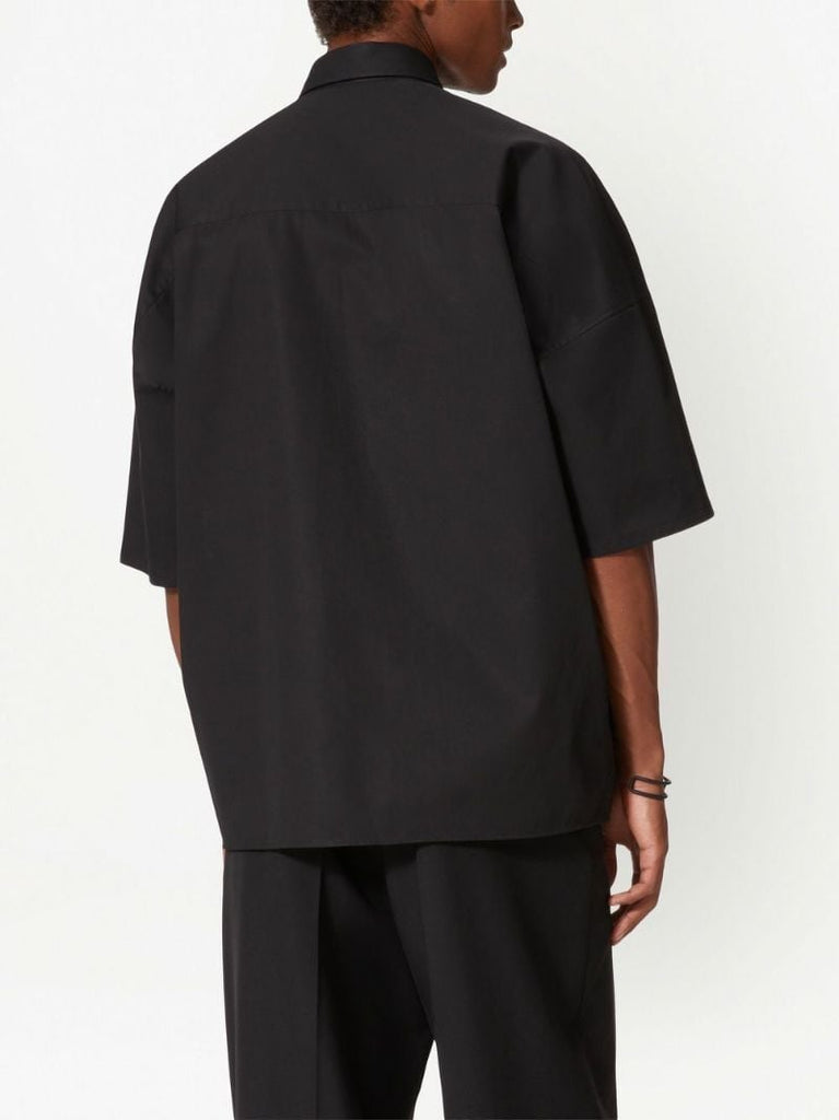 Black Logo-appliquÃ_x0083_Â© Cotton Shirt