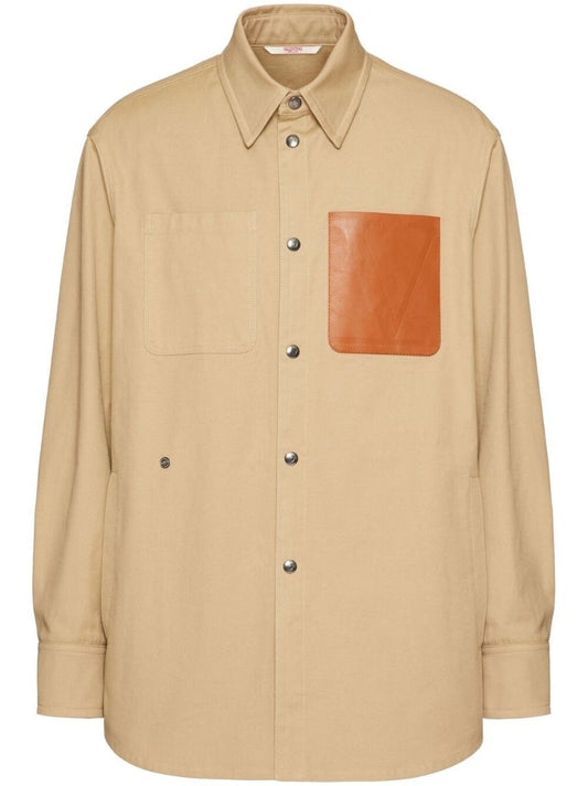 Neutral Vlogo Leather-patch Shirt