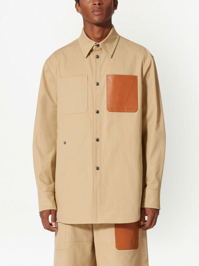 Neutral Vlogo Leather-patch Shirt
