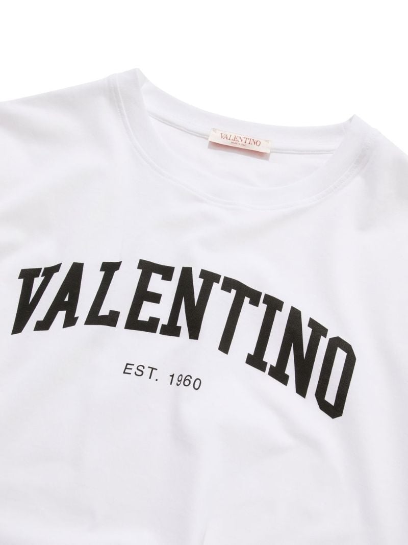 White Logo Print T-shirt