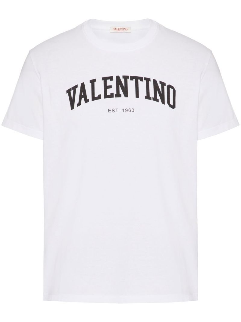 White Logo Print T-shirt