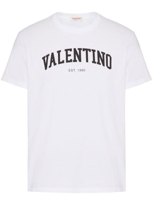 White Logo Print T-shirt