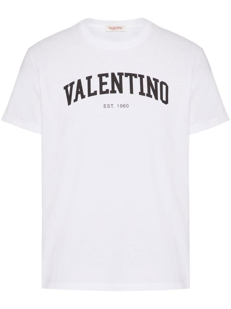 White Logo Print T-shirt