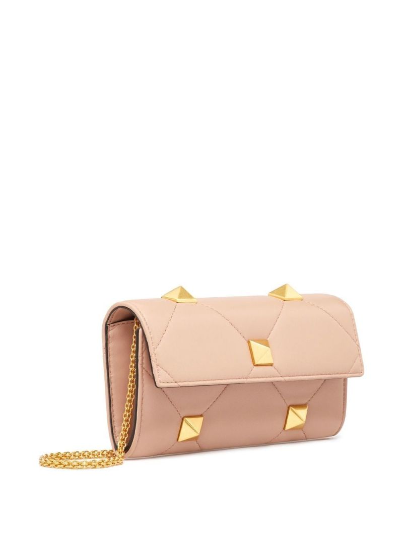 Brown Roman Stud Chain Wallet