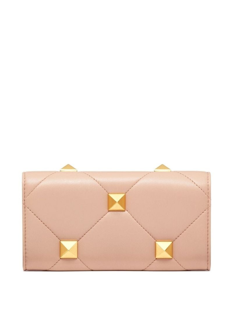 Brown Roman Stud Chain Wallet