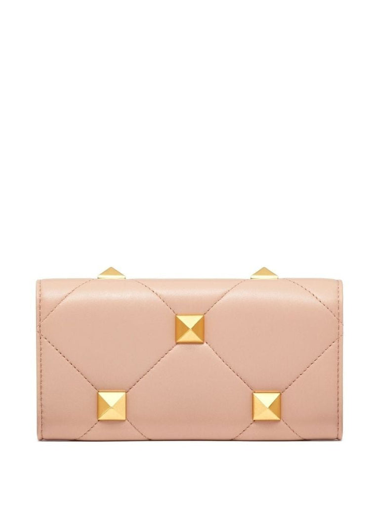 Brown Roman Stud Chain Wallet