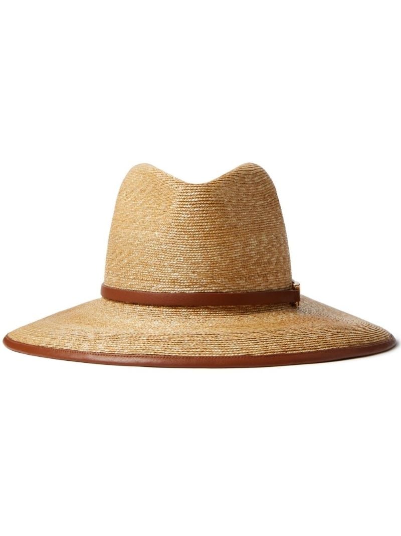 Brown Vlogo Chain Straw Hat