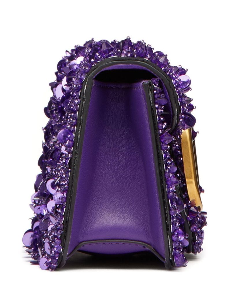 Purple Small LocÃ_x0083_Â² Sequinned Shoulder Bag