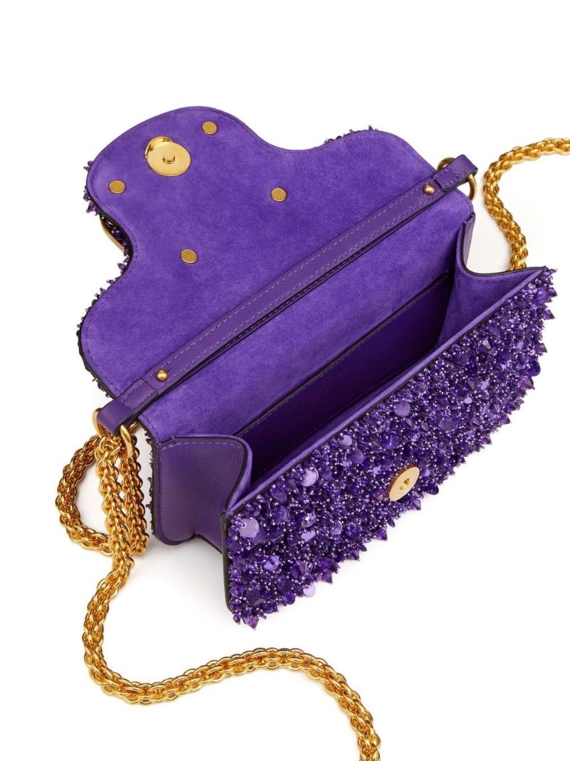 Purple Small LocÃ_x0083_Â² Sequinned Shoulder Bag
