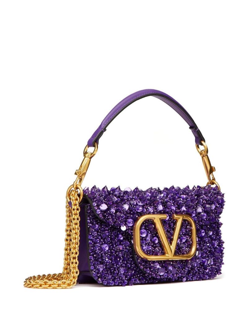 Purple Small LocÃ_x0083_Â² Sequinned Shoulder Bag
