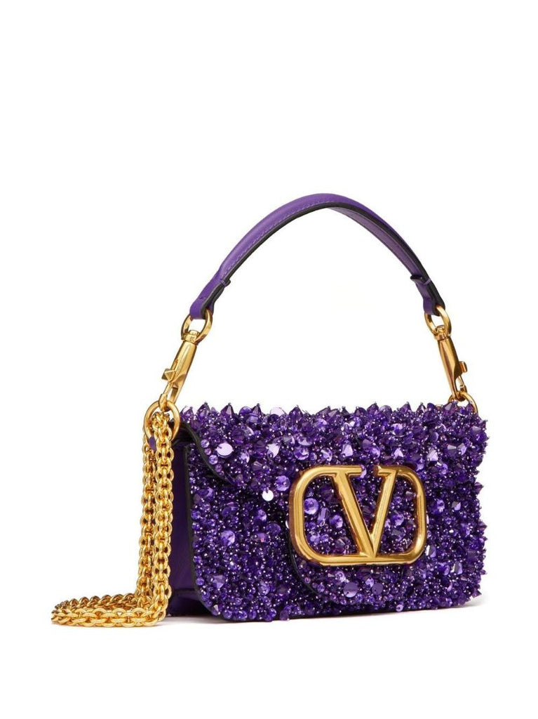 Purple Small LocÃ_x0083_Â² Sequinned Shoulder Bag