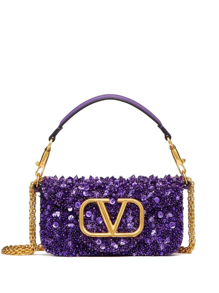 Purple Small LocÃ_x0083_Â² Sequinned Shoulder Bag