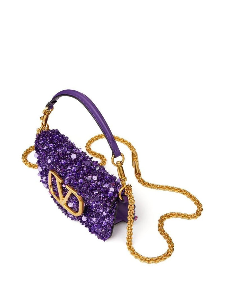 Purple Small LocÃ_x0083_Â² Sequinned Shoulder Bag